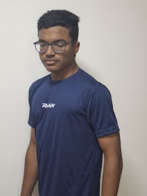 Camiseta Manga Curta Dry Fit Proteção UV Azul Marinho