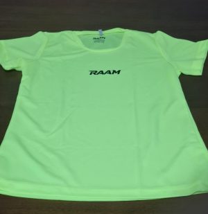 Baby Look Manga Curta Dry Fit Proteção UV Amarela Neon